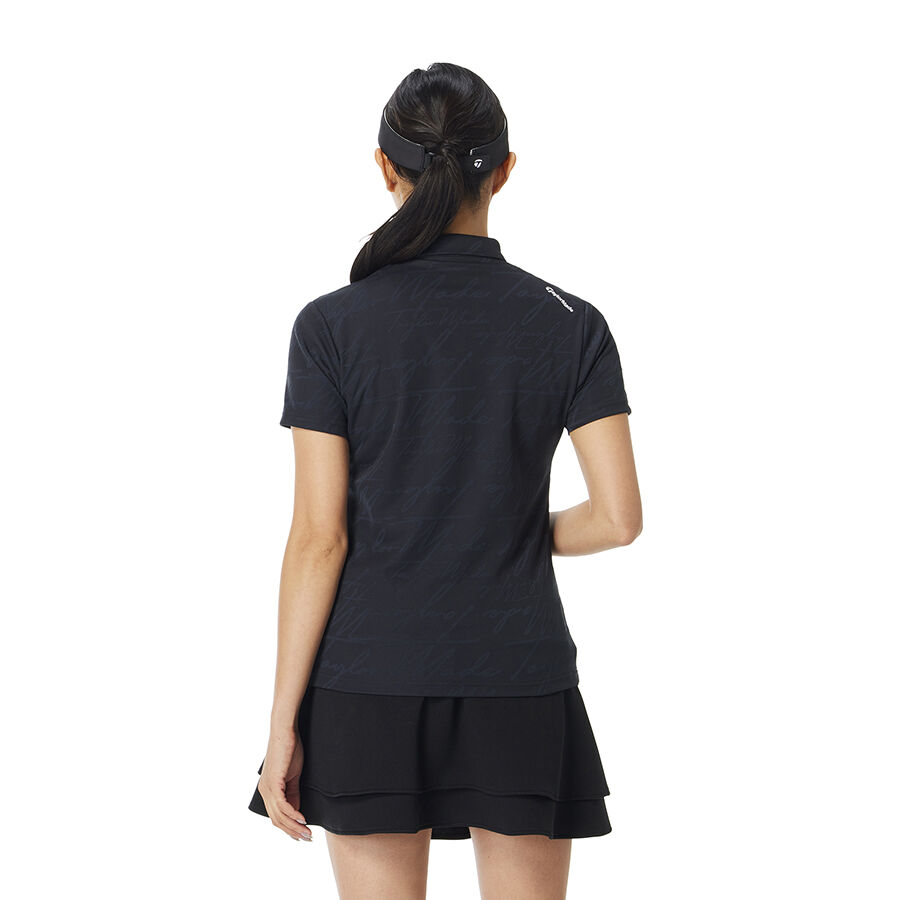 Ao-polo-ngan-tay-Golf-Nu-script-jacquard-Taylormade-TL789-Mau-Den-4