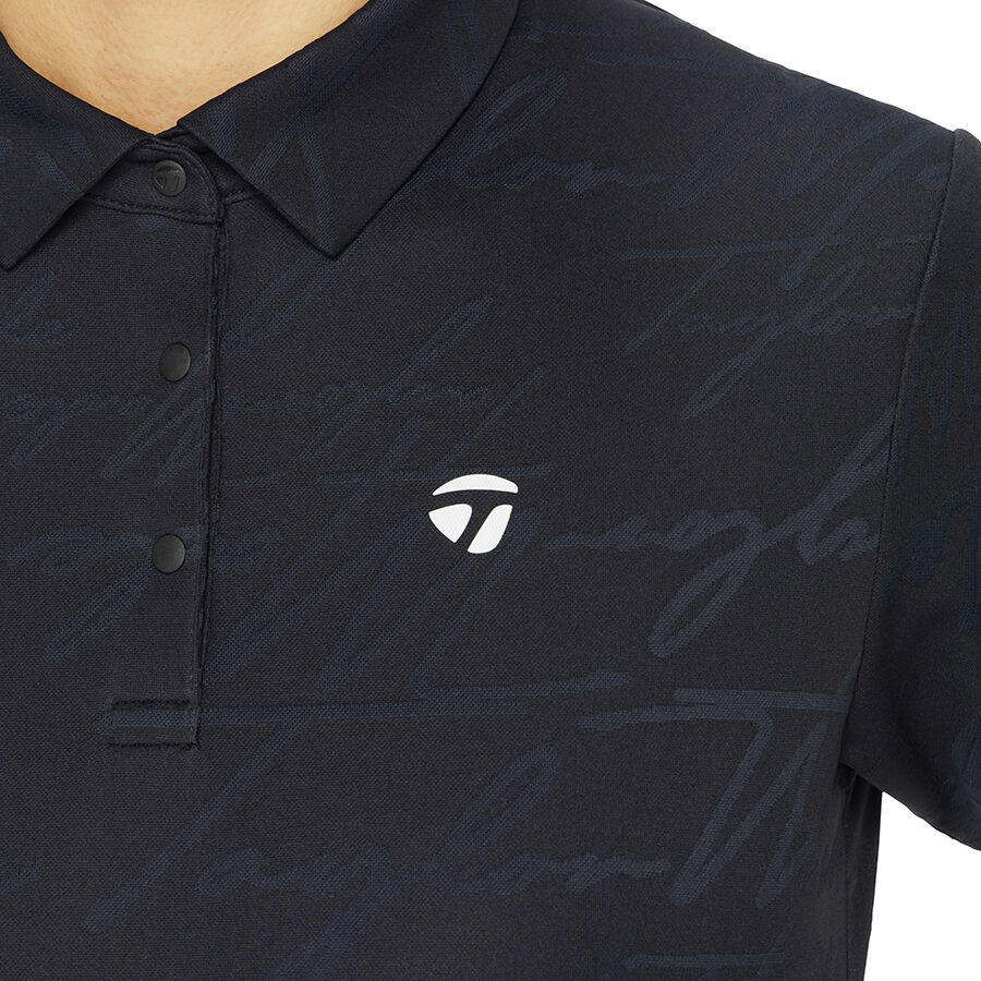Ao-polo-ngan-tay-Golf-Nu-script-jacquard-Taylormade-TL789-Mau-Den-5
