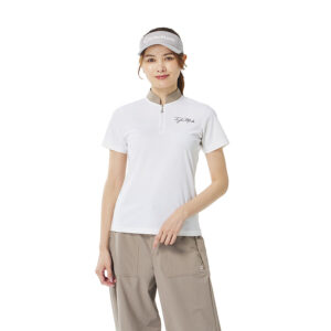 Áo golf nữ tay ngắn zip cổ Mandarin TaylorMade TL516