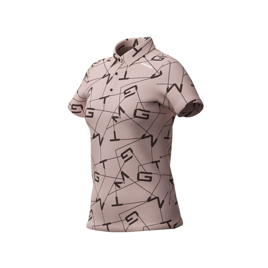 TJ197_N97224_1 Áo Polo Golf Cộc Tay Nữ Letter Graphic TJ197