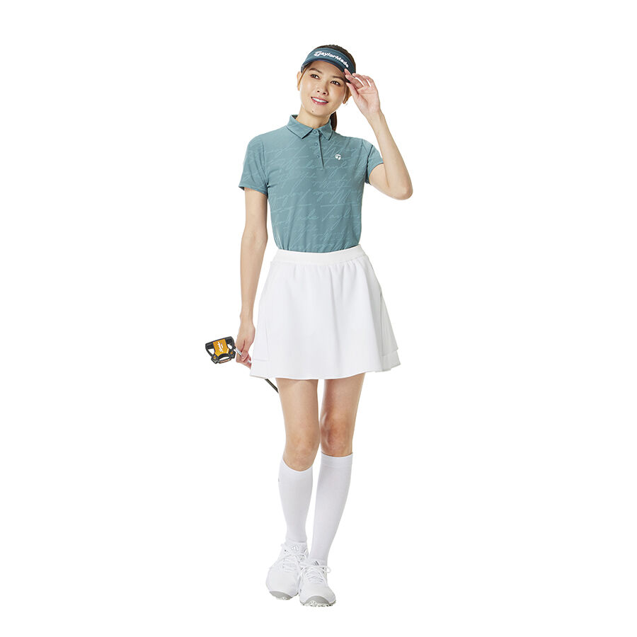 Áo polo ngắn tay golf nữ script jacquard TaylorMade TL789
